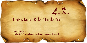 Lakatos Kálmán névjegykártya